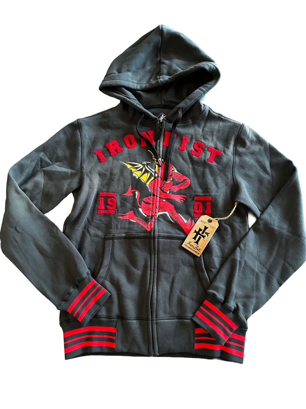 NWT Iron Fist Notre Damned Zip Hoodie Men’s M Y2K Punk Goth - READ